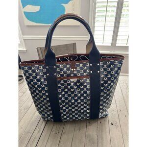 ORLA KIELY Etc Laminated Tiny Teacup Print Large Tote Bag Ink Signature